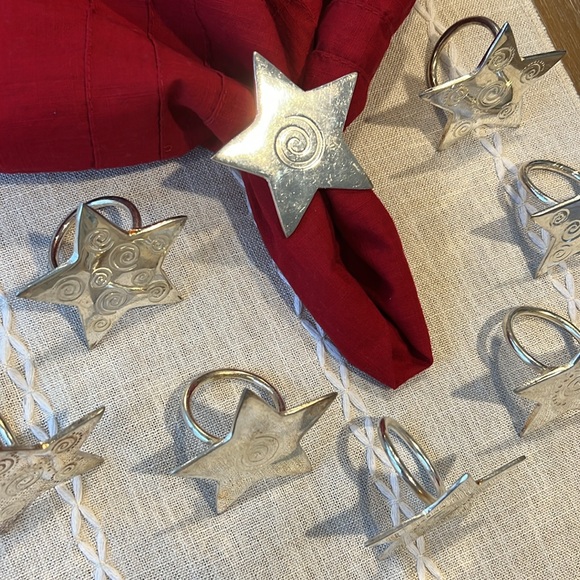 Silver plated star napkin rings. Set of 8. - Picture 4 of 4